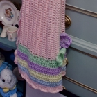 Multi colored hand crocheted baby blanket