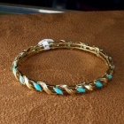 18K gold bangle w/ Persian turquoise