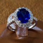 2.90Ct natural sapphire ring w/ diamonds