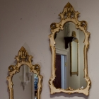 Pair of gold and cream Florentine mirrors