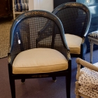 Ebonised wood chair (pair)