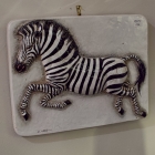 Signed zebra wall plaque