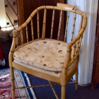 Faux bamboo chair by century w/ down cushion