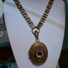 Victorian revival double locket on bookchain