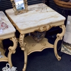 Pair of lovely vintage French marble top tables