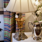 Amber antique brass vintage lamp