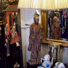 1940 Frederick Cooper Quan Yin ceramic painted table lamp