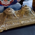 Brass inkwell