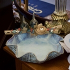 Vasiliou pottery bowl w/ birds on branch