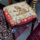 Monkey needlepoint bench