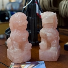 Pair of quartz foo dogs