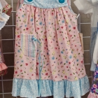 Multi print roses, blue seersucker pocket - 18 month baby sundress