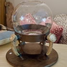 Glass bowl w/ antler stand