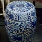 Blue & white garden stool