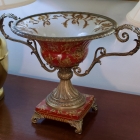 Red center bowl on ormolu stand