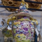 Asian urn w/ foo dogs