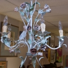 Vintage Italian tole rose chandelier