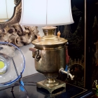 Vintage brass Samovar lamp w/ shade