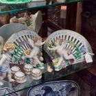 Signed Dresden gorgeous wall sconces w/ puttis