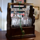 English mahogany tantalus w/ key