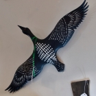 Hand carved loon wall decoy