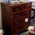 English banded mahogany chest