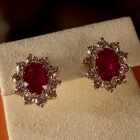 Natural ruby earrings 2.69 CT total weight