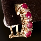 Ruby & diamond clip earrings