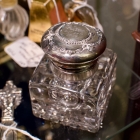 Crystal inkwell w/ sterling lid