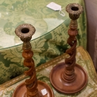 Barley twist candlesticks pair