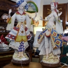 Italian signed porcelain pair of dancing figures