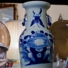 Antique blue & white asian vase