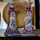 Pair of oriental bird candle sticks