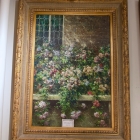 Estate manor English gardens impressionist oil on canvas
