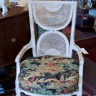 Pair of white cane back chairs