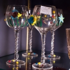 4 Murano blown glass stems