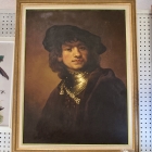 Oil painting on board from Rembrandt self portrait