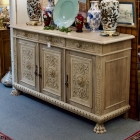 Bleached carved sideboard