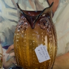 Unusual large owl glass vase
