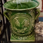 Green rooster vase