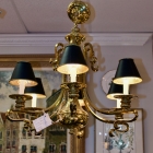 Solid brass chandelier - 6 lights