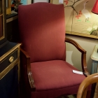 Burgundy Martha Washington library chair