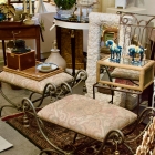 Gorgeous rope & tassel regency stools by Ethan Allen