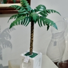 Tole palm tree lamp pair