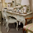 Antique vanity w/ carved bird mirror