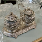 Silver Repousse condiment dish