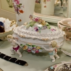 Hand painted lidded centerpiece