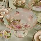 Austrian hand painted pedestal bowl - roses
