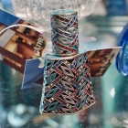 Blue perfume bottle w/ multi color stones