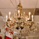 Brass crystal chandelier
